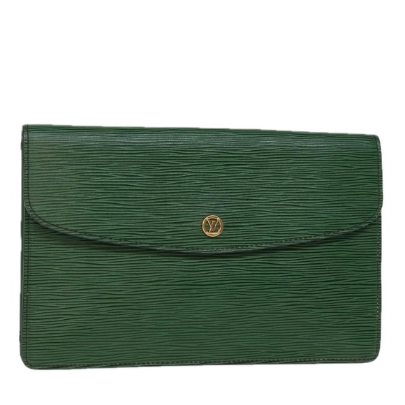 LOUIS VUITTON Epi Montaigne 27 Clutch Bag Green M52654 LV Auth 74313 - Picture 1 of 16